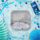 Assiettes En Carton Claude Monet - Scène de neige à Argenteuil (Fête)