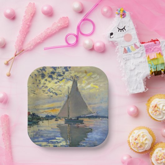 Assiettes En Carton Claude Monet - Voilier au Petit-Gennevilliers (Fête)