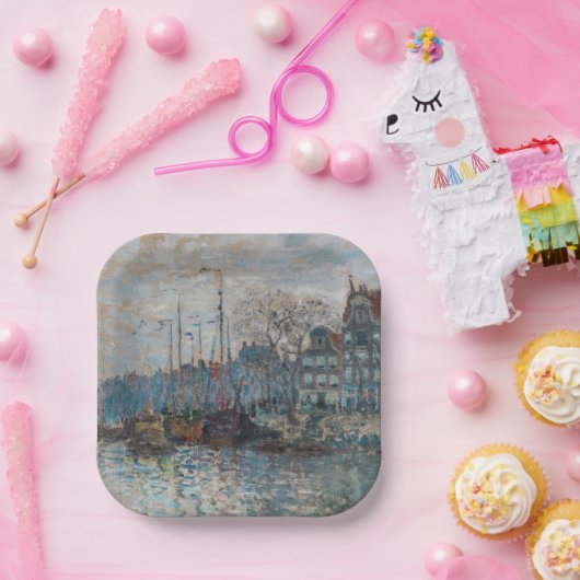 Assiettes En Carton Claude Monet - Vue d'Amsterdam (Fête)