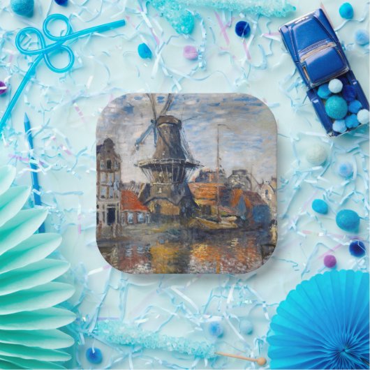 Assiettes En Carton Claude Monet - Windmill, Amsterdam (Fête)