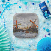 Assiettes En Carton Claude Monet - Windmills près de Zaandam (Fête)