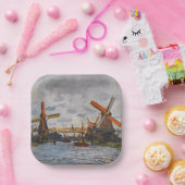 Assiettes En Carton Claude Monet - Windmills près de Zaandam (Fête)