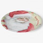Assiettes En Carton Clause Santa aquarelle (Angle)