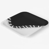 Assiettes En Carton Clavier de piano design de musique noir et blanc (Angulaire)