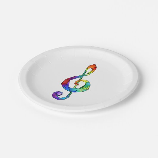 Assiettes En Carton Clé de la musique arc-en-ciel (Angle)