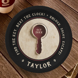 Assiettes En Carton Clé de mystère du détective de la salle d'évasion