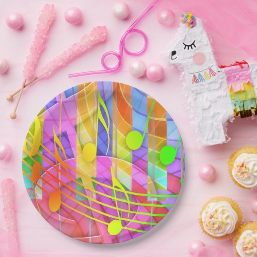 Assiettes En Carton Clé de qualité Musique Simple Plaque en papier est (Fête)