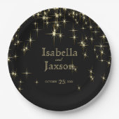 Assiettes En Carton Clé noir et or Starlights (Devant)