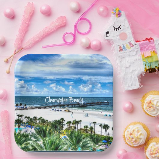 Assiettes En Carton Clearwater Beach, Floride, destination vacances (Fête)