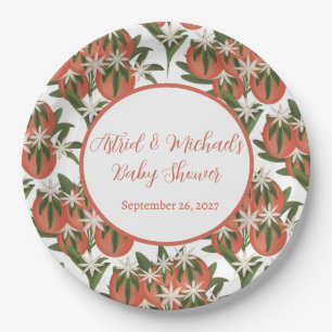 Assiettes En Carton Clementine Little Cutie Baby shower Citrus