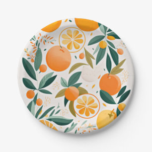 Assiettes En Carton Clementine mandarine