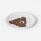 Assiettes En Carton Cligner de l'oeil la dunette Emoji (Angle)