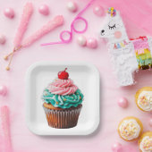 Assiettes En Carton Clipart d'illustration de dessert de Cupcake d'ann (Fête)