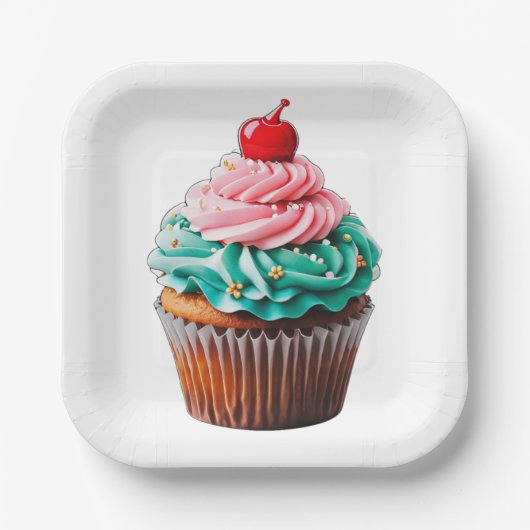 Assiettes En Carton Clipart d'illustration de dessert de Cupcake d'ann (Recto)