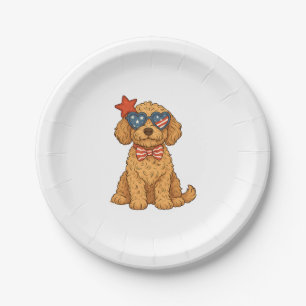 Assiettes En Carton Clipart patriotique Goldendoodle