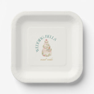 Assiettes En Carton Cloches de mariage et gâteau Gâteaux Desserts Ap