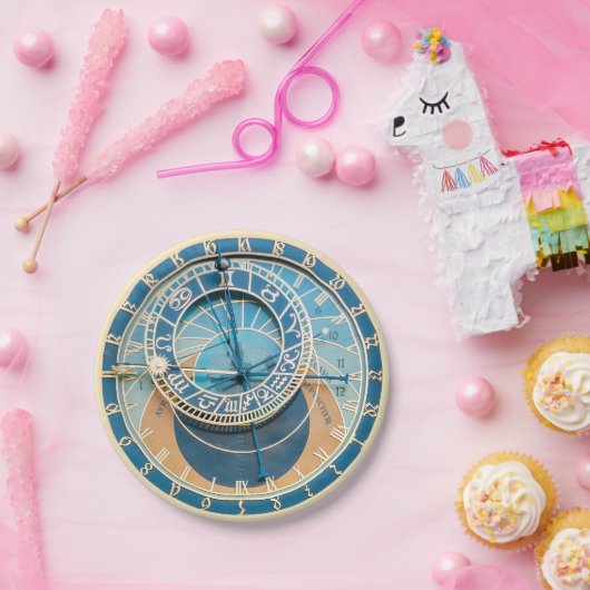 Assiettes En Carton Closeup on Prague Astronomical Clock, Czech R. (Fête)