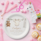 Assiettes En Carton Clothesline mignonne Baby shower neutre genre (Fête)
