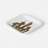 Assiettes En Carton Clôture en bois cassée Ferme rustique (Angulaire)