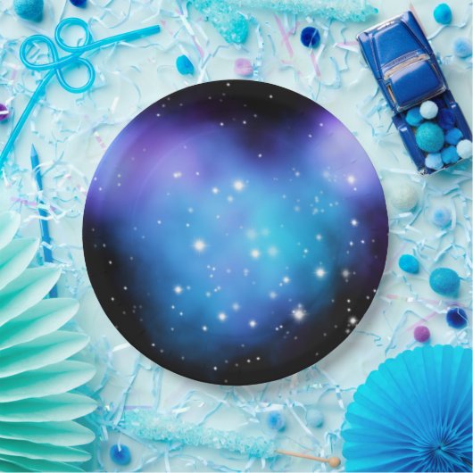 Assiettes En Carton Clouages spatiaux Galaxy Starlight (Fête)