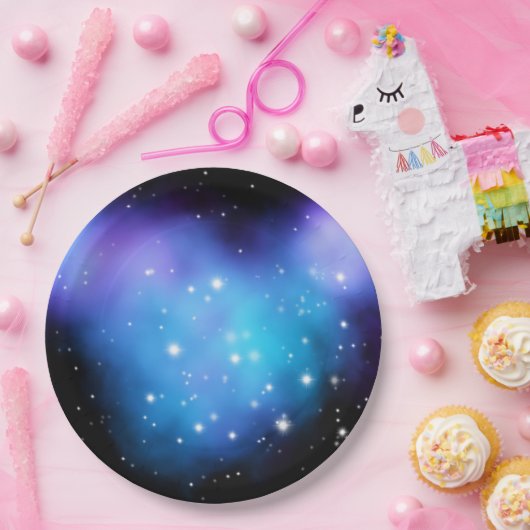 Assiettes En Carton Clouages spatiaux Galaxy Starlight (Fête)