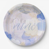 Assiettes En Carton Cloud 9 Gouache Peinture Baby shower de brosse (Devant)
