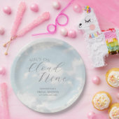 Assiettes En Carton Cloud Neuf Blue Ciel nuageux Fête des mariées mode (Fête)