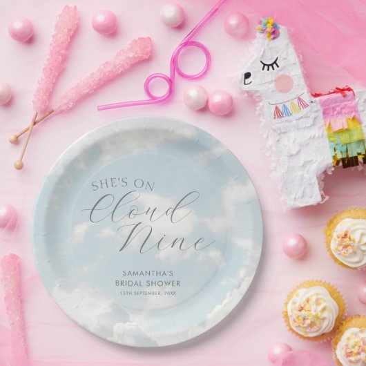 Assiettes En Carton Cloud Neuf Blue Ciel nuageux Fête des mariées mode (Fête)