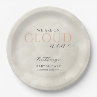 Assiettes En Carton Cloud Neuf nuages blancs Baby shower