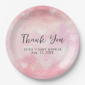 Assiettes En Carton Cloud Rêvé Rose Noir 9 Baby shower Aquarelle (Devant)