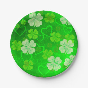 Assiettes En Carton Clovers et Coeurs