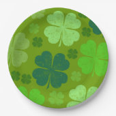 Assiettes En Carton Clovers verts, Lucky Clovers, Saint Patrick's Day (Devant)