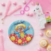 Assiettes En Carton Clown aux fleurs (Fête)
