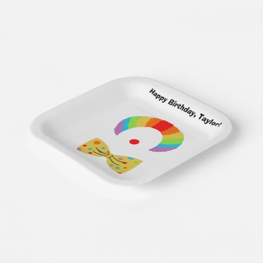 Assiettes En Carton Clown avec perruque arc-en-ciel Anniversaire perso (Angulaire)