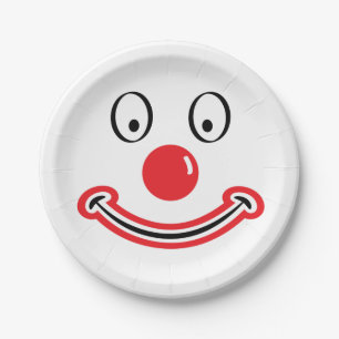 Assiettes En Carton Clown rigole rode neus. Clown