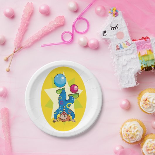 Assiettes En Carton Clown sur sa tête (Fête)