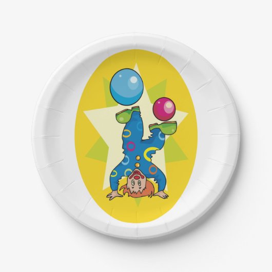 Assiettes En Carton Clown sur sa tête (Devant)