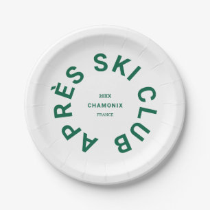 Assiettes En Carton Club Après-Ski Crest de la station de ski Winter G