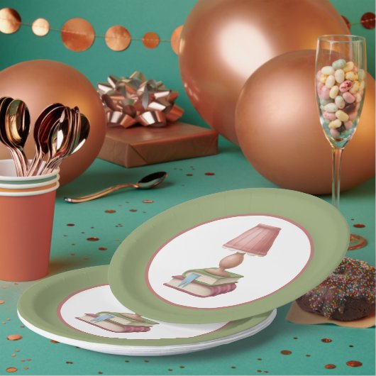 Assiettes En Carton club de lecture mignon (Multi)