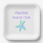 Assiettes En Carton Club de plage Starfish (Recto)
