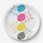 Assiettes En Carton CMYK Snowflakes (Devant)