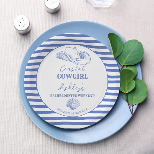 Assiettes En Carton Coastal Cowgirl Bachelorette week-end imprimé