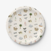 Assiettes En Carton Coastal Summer Icons Pattern (Devant)