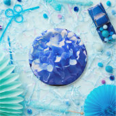 Assiettes En Carton Cobalt bleu floral élégant bleu hydrangées (Fête)