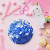 Assiettes En Carton Cobalt bleu floral élégant bleu hydrangées (Fête)