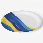 Assiettes En Carton Cobalt Blue and Yellow  (Angle)