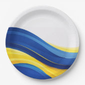 Assiettes En Carton Cobalt Blue and Yellow  (Devant)