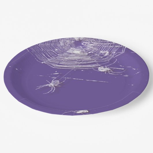 Assiettes En Carton Cobwebs et araignées blanches (Angle)