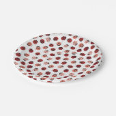 Assiettes En Carton Coccinelles modernes en rouge et le rose (Angle)