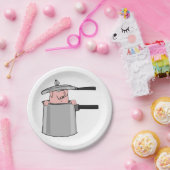 Assiettes En Carton Cochon Dans Un Pot (Fête)